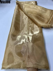 Venta al por mayor de tela de brocado azul marino ecológica, vestido de novia, agua líquida brillante, tela de encaje de organza de alto brillo - Product Image 4