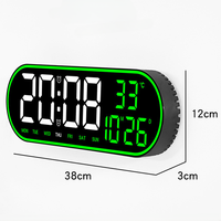 Horloge murale numérique contemporaine multifonctionnelle de 15 pouces avec affichage de la température, de la date et du calendrier LED, personnalisée par les fournisseurs, pour la maison