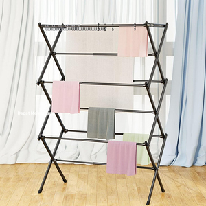 Pano.V Heavy Duty Metal Clothing Dry <b>Rack</b> Indoor Expandable Foldable Household Laundry <b>Drying</b> <b>Rack</b> for Home Bathroom - Product Image 2