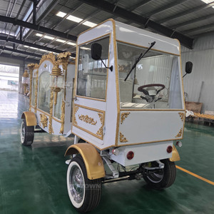 Carroza Fúnebre Eléctrica Blanca Dorada con Tracción en las Cuatro Ruedas, Carroza Fúnebre Eléctrica Silenciosa para Uso en Ceremonias Fúnebres - Product Image 2