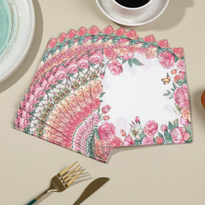 Serviettes imprimées, décorations de table pour fêtes transfrontalières, serviettes carrées, serviettes en papier jetables à motifs papillons et floraux - Product Image 4