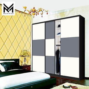 שקופיות מראה ארון דלת מותאם אישית חדר שינה זוגי לשלושה ארבעה Mdf ארון הזזה ארון דלת ארון - Product Image 5