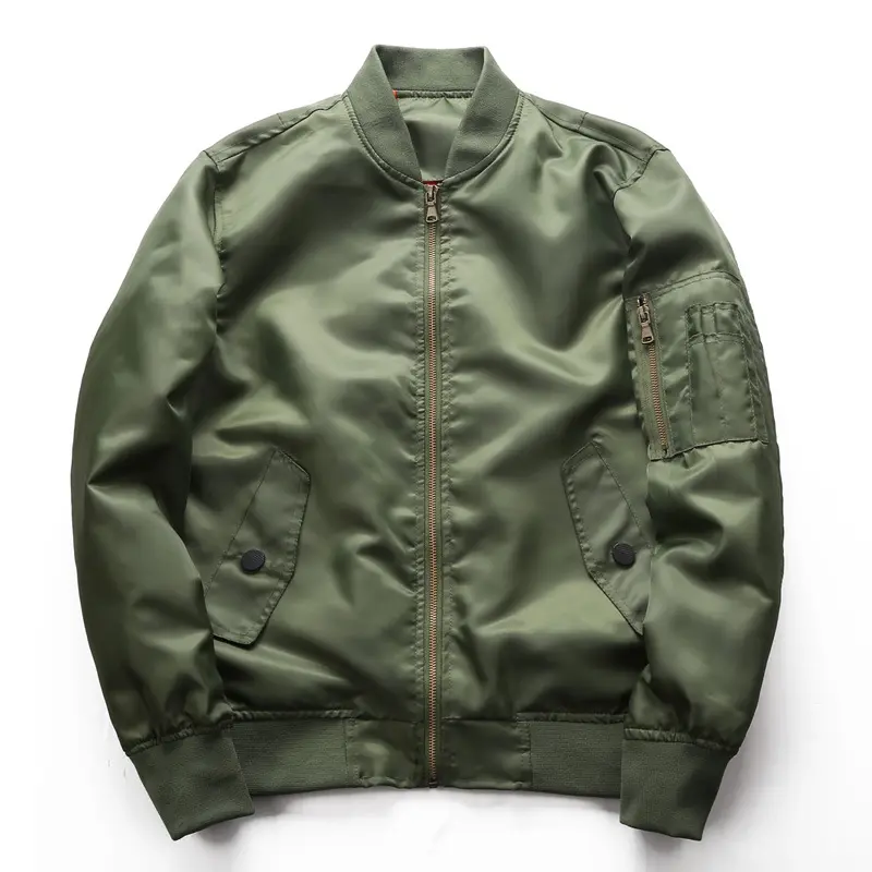 OEM заказной стильный осенний логотип MA-1 бомбардировщик мужские куртки и пальто с длинным рукавом армейский зеленый спортивный пуховик для мужчин