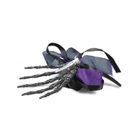 Décoration murale de fête en épingle à cheveux avec squelette réaliste d'Halloween avec accessoire floral pour la tête
