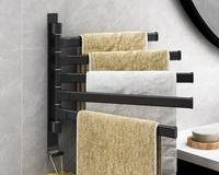 Porte-serviettes et étagère de rangement multifonctionnels modernes en aluminium à fixation murale pour salle de bain