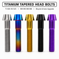 Vis à tête conique hexagonale en titane anodisé coloré Gr5 Ti-6Al-4V M4 M5 M6 M8 BJCJTi usinées CNC pour l'automobile et le vélo