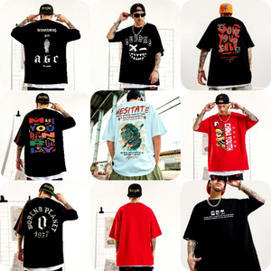 เสื้อยืดแขนสั้นพิมพ์ลายทรงหลวมโอเวอร์ไซส์แฟชั่นใหม่ปี 2026 สำหรับผู้ชาย สไตล์ลำลองฤดูร้อน เหมาะสำหรับตลาดยุโรปและอเมริกา - Product Image 1