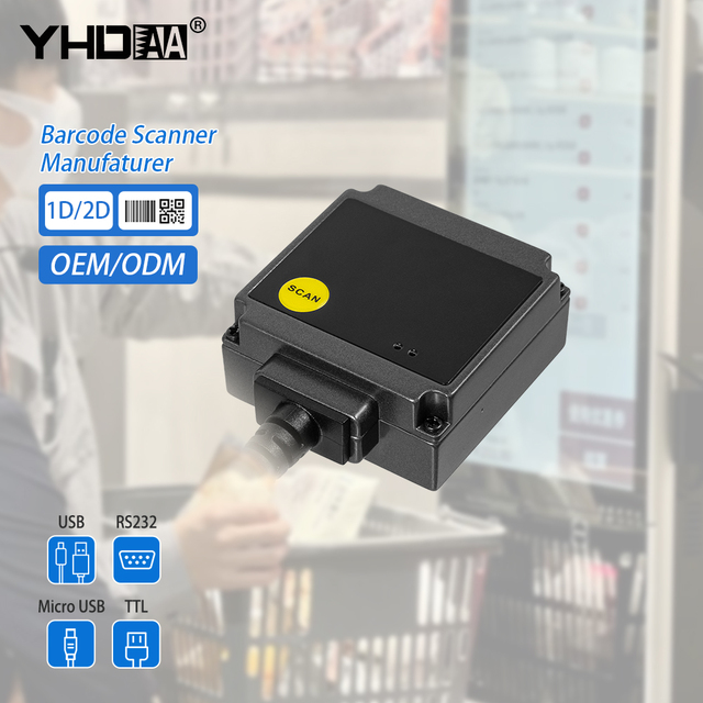 Smallest Smart Office USB Barcode Scanner Module 1D/2D QR PDF417 Code Reader Fixed Design in Stock