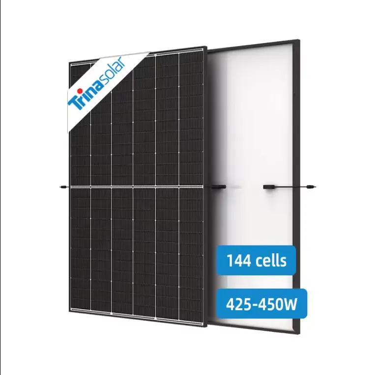 Harga panel surya rendah Tiongkok trina panel surya monokristalin 435w 440w 450w kaca ganda untuk dijual