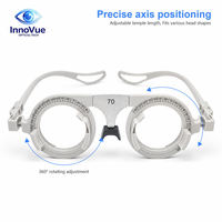 Frame Uji Optometri yang Dapat Disesuaikan, Bahan Aluminium Alloy, Tangkai Fleksibel PD 48-70mm, Frame Uji Optik untuk Pusat Pelatihan Penglihatan