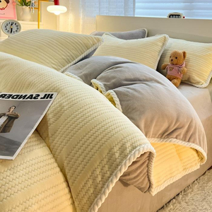 <span class=keywords><strong>Set</strong></span> di Biancheria da Letto in Pile Corallo Premium a Doppia Faccia, Morbido e Caldo, con Copripiumino in <span class=keywords><strong>Flanella</strong></span> per Uso Invernale - Product Image 6
