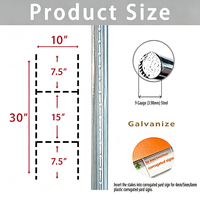 Supports de panneaux de jardin en treillis galvanisé en forme de H, calibre 9, pour insertion de Coroplast 10x15-30 dans le gazon