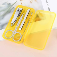 Kit de beauté professionnel en acier au carbone, ensemble de 4 outils de réparation des ongles, coupe-ongles, ciseaux, ensemble de manucure