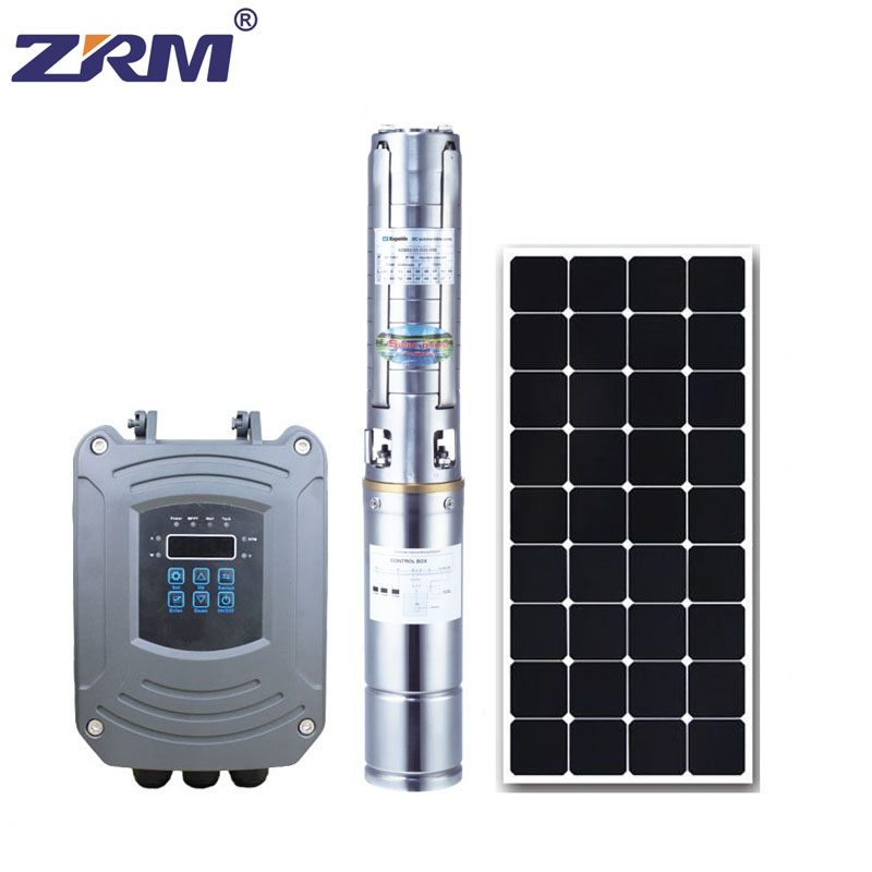 Солнечная водяная насосная система из нержавеющей стали для сельскохозяйственного орошения, 4 дюйма, 48 В, 750 Вт