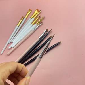 Pincel Delineador de Ojos y Cejas Ultrafino con Punta <span class=keywords><strong>Biselada</strong></span> Plana y Mango de Madera, Semipermanente, Venta al Por Mayor de Fábrica - Product Image 4