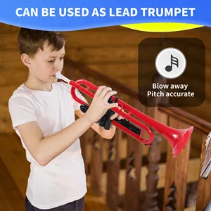 Trompette professionnelle en plastique OEM, Instrument BB ABS, trompette musicale avec étui, dispositif d'entraînement des doigts