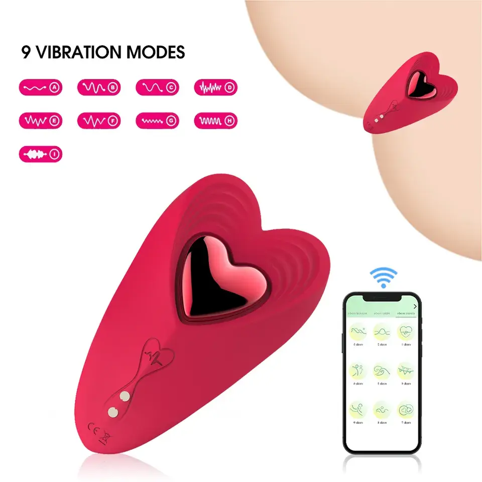 लाल हृदय आकार नया ऐप नियंत्रण पैंटी वाइब्रेटर अदृश्य वाइब्रेटर कूदने वाले अंडे महिला सेक्स टॉय