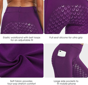 תנאי רכיבה של נשים עם מושב גבוה לנשים-בד מהיר יבש, מושב סיליקון משופר, גרביונים רכיבה על סוסים חתוכים דקים - Product Image 5