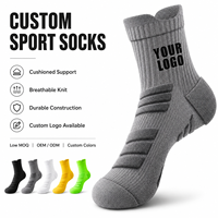 Chaussettes de sport antidérapantes en coton KTS329 OEM avec logo personnalisé, sans MOQ, pour la gym, l'entraînement, le basketball, la course et le cyclisme