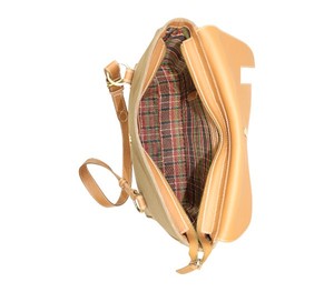 Elegant Brown Canvas and Caramel Leather Handbag for Women Chic <b>Tote</b> Shoulder Bag Ladies Fashion Purse for Office Daily Use - Product Image 5