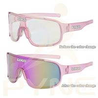 Lunettes de soleil sportives Unisez photochromiques à monture ovale en PC, logo personnalisé, protection UV, lunettes de randonnée, lunettes de cyclisme, vente en gros