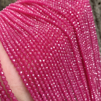 Vente en gros naturel rubis-corindon perles à facettes 2mm 3mm4mm collier perles pour la fabrication de bijoux