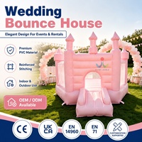 Château gonflable rose hexagonal de qualité commerciale à 6 côtés pour événements et locations de matériel de fête