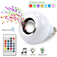 Ampoule LED Musicale RGB Portable E27 12W, Lumière Intelligente avec Haut-parleur, Télécommande, Intensité Variable, Couleurs Variées, Aluminium+Plastique, pour Maison, Fêtes, Hôtels