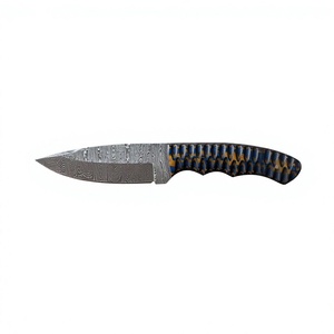 Cuchillo de Hoja Fija con Punta de Gota, Acero de Damasco Forjado, 20 cm, Mango de Madera Pakka Azul, Garantía de 3 Años, para Camping, Caza, Bricolaje y Supervivencia - Product Image 2
