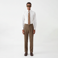 Pantalon de Costume Homme Slim Fit Extensible en Mélange de Laine de Haute Qualité, Style Business Casual