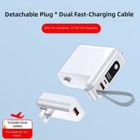 Batterie externe en PVC à charge rapide avec prise CA intégrée, sortie 22,5 W, certifiée 3C, grande capacité, portable