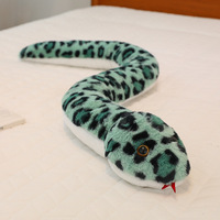 Grosir kustom logo boneka ular boneka tangan boneka tangan ular Anaconda raksasa mainan anak-anak simulasi ular mewah mainan