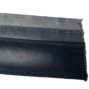 Qualify 10.5Oz 70.8" 10S Plain Dyed Denim Fabric Twill Stretch Black Denim Material 68% Cotton 31% Poly 1% Spandex Denim Fabric