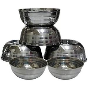 PARIJAT Artisanat Lourd Petit Bol Katori/Chatni 4.5 pouces en Acier Inoxydable Solide 1 Pièce Couleur Argent - Product Image 1