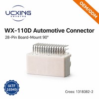 Connecteur automobile 1318382-2 WX-110D 28 broches, angle droit 90 degrés, pas de 2,2 mm, 2,5 A, 12 V, PBT UL94 V-0, OEM ODM personnalisé
