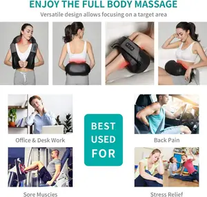 Luyao 8 Kneading Neck Shoulder Massage Head 3D Electric Deep Tissue Kneading Shiatsu Neck And Back Massager