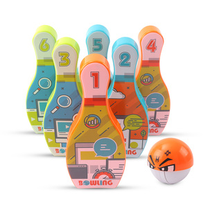 Aojie, nuevo diseño de dibujos animados, Bola de <span class=keywords><strong>bolos</strong></span> con campanas, juguetes deportivos de plástico para bebés y niños, juego de <span class=keywords><strong>bolos</strong></span> alentador - Product Image 5