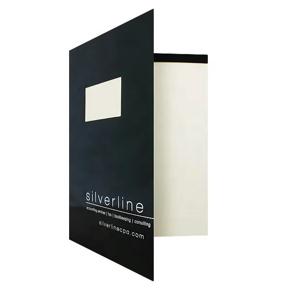 Cheap Printed 2 pockets custom paper file presentation folder for file and business card