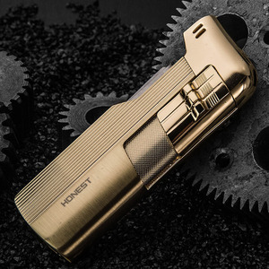 Encendedor de pipa multifuncional JOFI, dorado, reutilizable, con cuchillo raspador y varilla de presión para pipas de fumar - Product Image 3