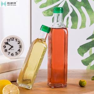 Mini Botellas Dorica Transparentes de 100-1000 ml, Botella Cuadrada de Vidrio para Aceite de Oliva, Licores, Salsas, Aderezos y Bebidas - Product Image 4