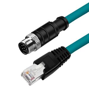 Câble Ethernet industriel personnalisé M12 Code D <span class=keywords><strong>RJ45</strong></span> Profinet EtherCAT Ethernet/IP prise de courant codée 4 broches D à <span class=keywords><strong>double</strong></span> extrémité en cuivre 6A - Product Image 5
