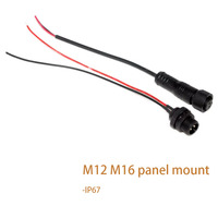 Conector de Panel para PC con Clasificación IP67, Resistente al Agua, de 2-8 Pines, Macho/Hembra, M12/M16, Contacto de Cobre, para Aplicaciones de Iluminación LED