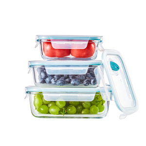 Hot Bán 410 + 680 + 1040 Ml Ba Piece/Set Thực Phẩm Thủy Tinh Tươi Giữ Bát Cách Nhiệt Cách Nhiệt Hộp Ăn Trưa Container Thực Phẩm - Product Image 3