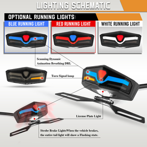 Luz trasera LED universal, lámpara de marcha integrada, luz de freno y señal de giro con soporte para matrícula, repuesto para Honda, Yama - Product Image 4