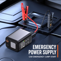 Démarreur de batterie de voiture portable 14,8 V, compresseur d'air, pompe multifonction, gonfleur de pneus numérique, charge USB-A, moto