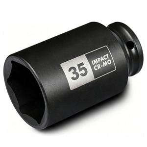 1/2" Drive <strong>35mm</strong> Deep 6-Point Metric Impact <strong>Socket</strong>, CR-MO Steel Axle Nut <strong>Socket</strong> for Axle Shaft Nut Removal - Product Image 1