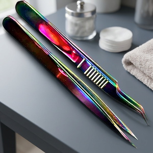 ASAP Stainless Steel Anti-Static Eyelash Extension Tweezers Custom Logo Packing Hot Selling Fine Bend Tip Best Artificial <b>Lashes</b> - Product Image 2