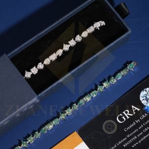 Cadena de Tenis de Moissanita con Diseño Nuevo y Elegante, Chapada en Oro de 18K, Cadena de Tenis de Moissanita de Plata de Ley 925 - Product Image 3