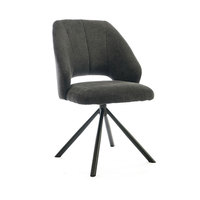 Chaise de salle à manger pivotante réglable en tissu et fer, style nordique moderne et antique, pour la maison, l'hôtel, l'appartement et la cuisine (vente en gros)