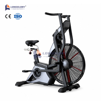 Vélo d'exercice à résistance à l'air Hyrox avec écran LCD, entraînement cardio complet du corps, siège réglable dans les 4 sens